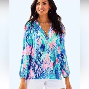 NWT LILLY PULITZER ELSA TOP MULTI JET STREAM